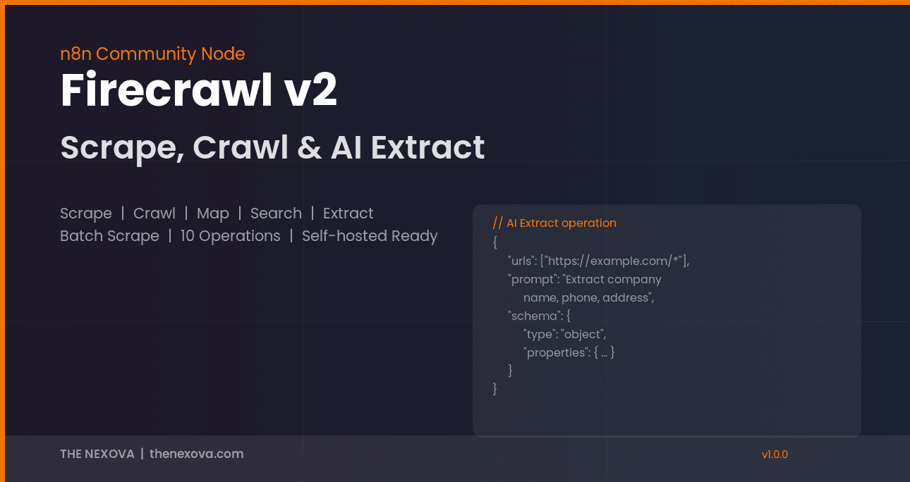 n8n Firecrawl Node: Web Scraping, Crawling, and AI Extraction Guide