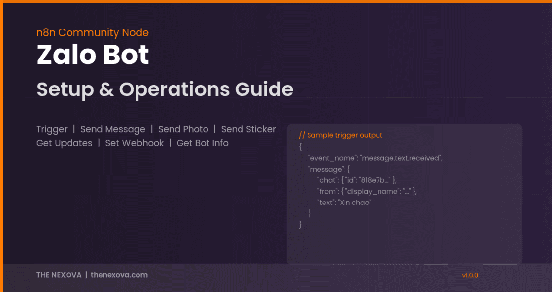 n8n Zalo Bot Node: Complete Setup and Operations Guide