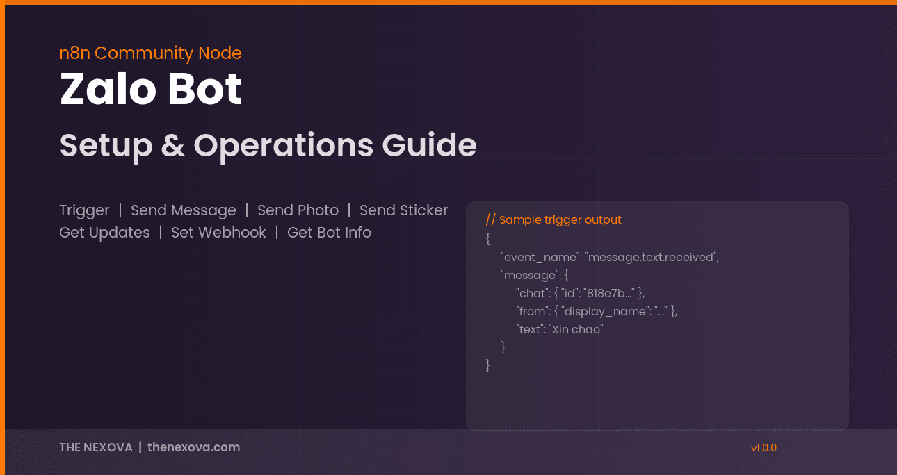 n8n Zalo Bot Node: Complete Setup and Operations Guide
