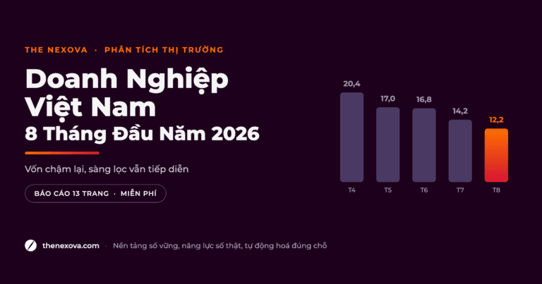 Biểu đồ tình hình doanh nghiệp Việt Nam 8 tháng đầu năm 2026