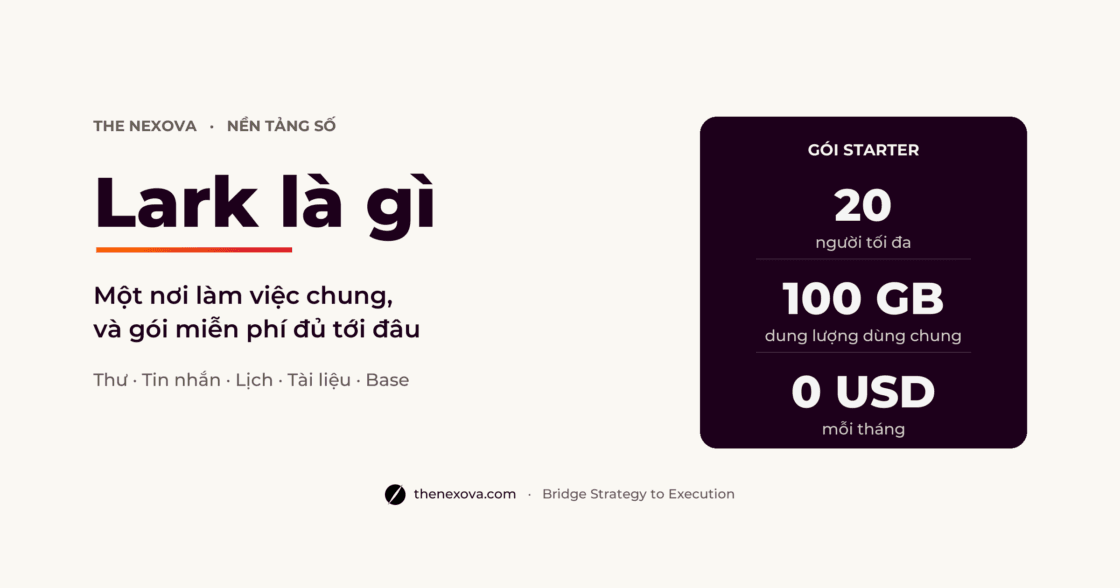 Lark là gì, và vì sao công ty dưới 20 người dùng được miễn phí