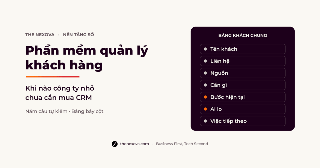 Phần mềm quản lý khách hàng: khi nào công ty nhỏ chưa cần mua CRM